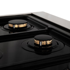 ZLINE Autograph Edition 24 in. Range with Gas Burner and Gas Oven in Stainless Steel with Matte Black Accents, RGZ-24-MB