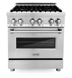 ZLINE Appliance Package - 30 in. Dual Fuel Range, 30 in. Range Hood, Microwave Oven, 3KP-RARHC30-DWV