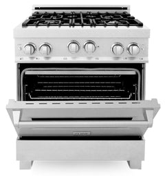 ZLINE 30 in. Kitchen Package with DuraSnow® Stainless Steel Gas Range, Ducted Range Hood and Tall Tub Dishwasher, 3KP-RGSRH30-DWV