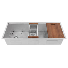 ZLINE 43 in. Garmisch Undermount Single Bowl Stainless Steel Kitchen Sink with Bottom Grid and Accessories, SLS-43