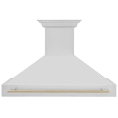 ZLINE 48 Inch Autograph Edition Stainless Steel Range Hood with Gold Handle, 8654STZ-48-G