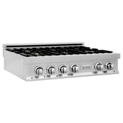 ZLINE 36 in. Rangetop with 6 Gas Brass Burners, RT-BR-36